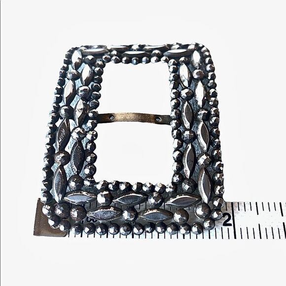 French Victorian steel cut buckle 1.75” x 2”